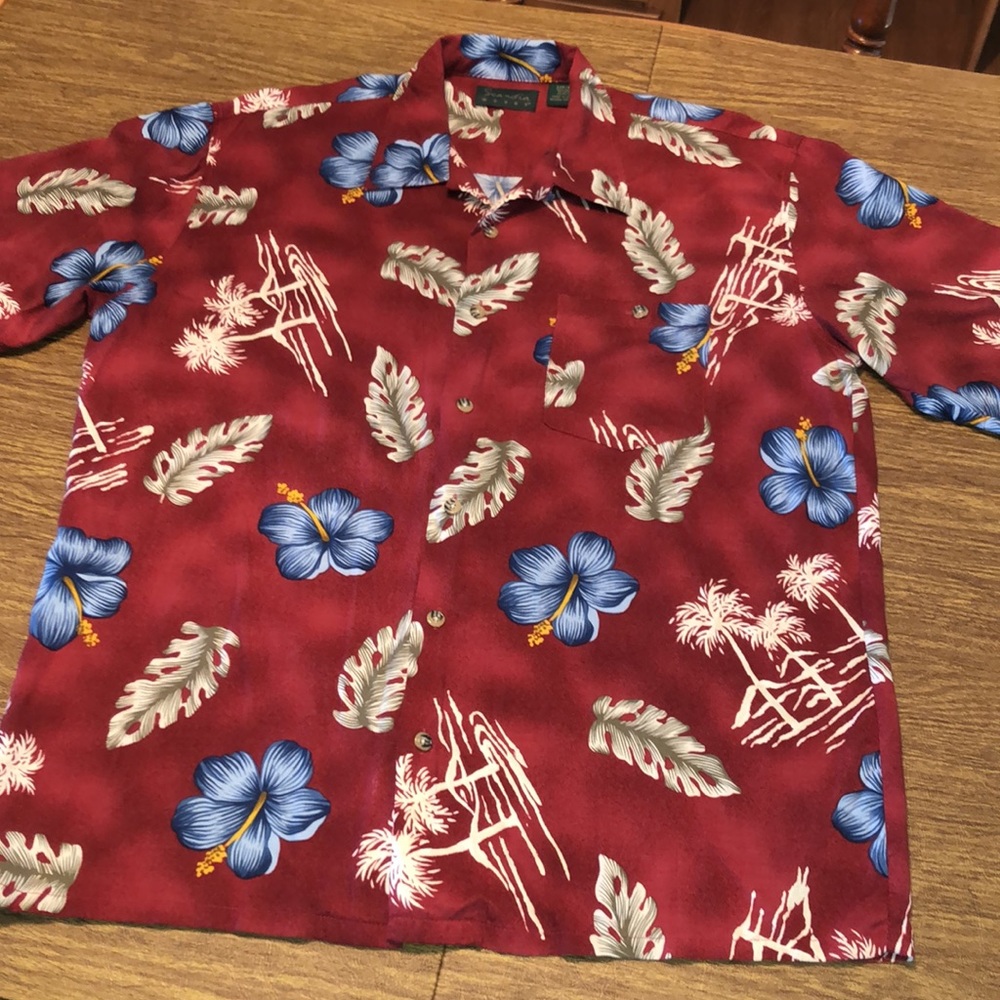 Vintage Scandia Woods Hawaiian Button Down Shirt L